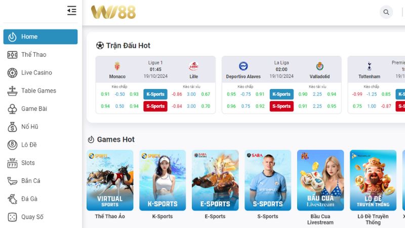 Wi88: Thương hiệu cá cược thể thao đẳng cấp châu Á 2 Kho game bất bại có mặt tại nhà cái