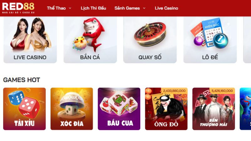 Red88: Nhà cái thể thao, casio, bắn cá online uy tín số 1 2 Kho game đình đám dành cho cược thủ