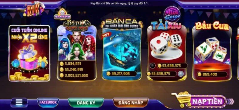 Rikvip: Game bài đổi thưởng uy tín số 1 cho đại gia 2 Những tựa game hấp dẫn tại sảnh game Rik vip cho cược thủ