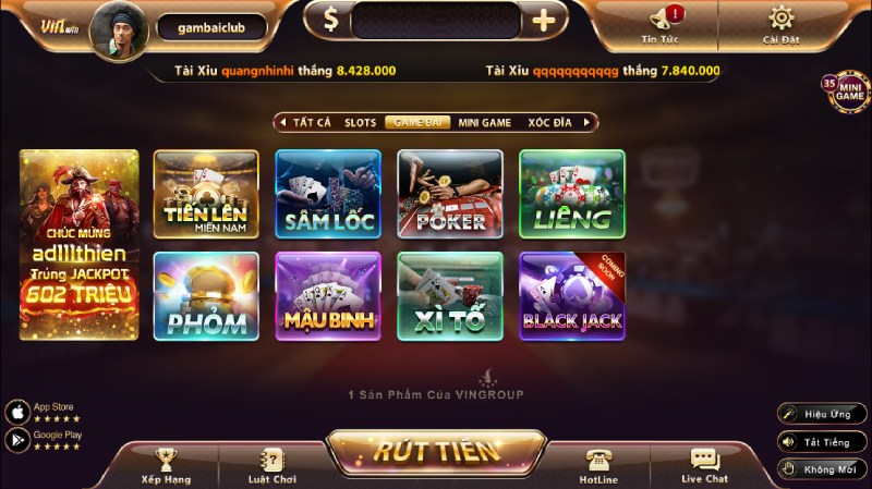 VinWin: Game bài đổi thưởng uy tín giải trí siêu đỉnh 2 Các sản phẩm cá cược hot tại cổng game cá cược đổi thưởng